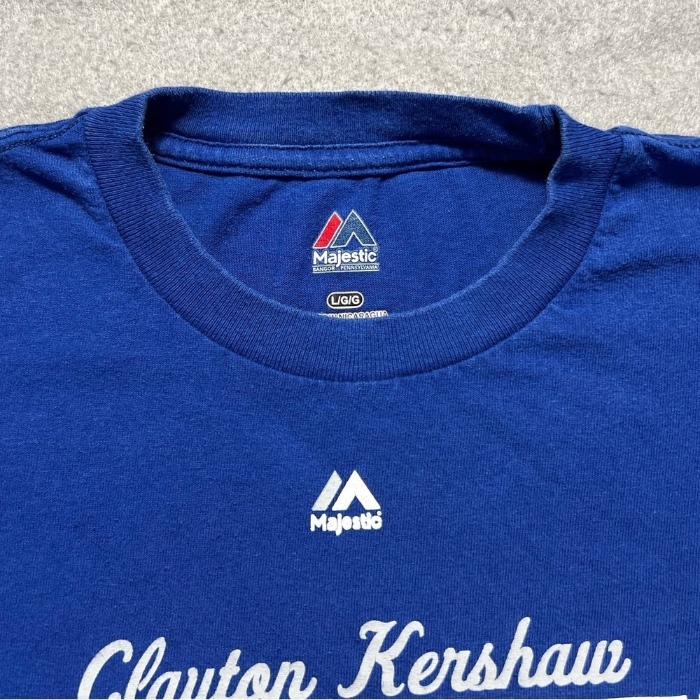 Los Angeles Dodgers T-Shirt Men's Large Blue MLB Clayton Kershaw No-Hitter 2014 - Picture 3 of 6